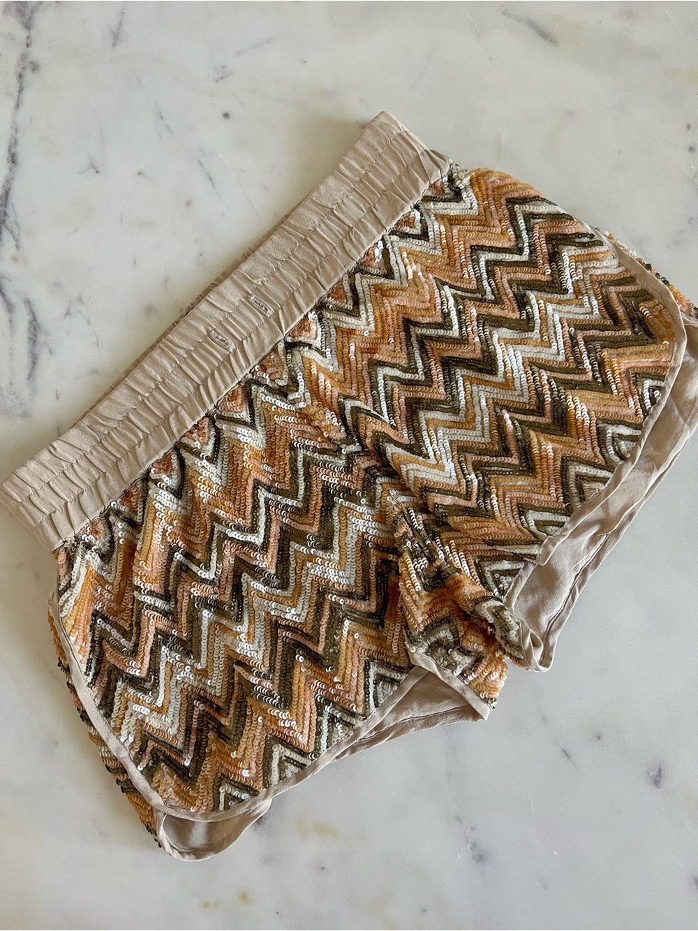Haute Hippie Vintage Silk & Sequin Shorts